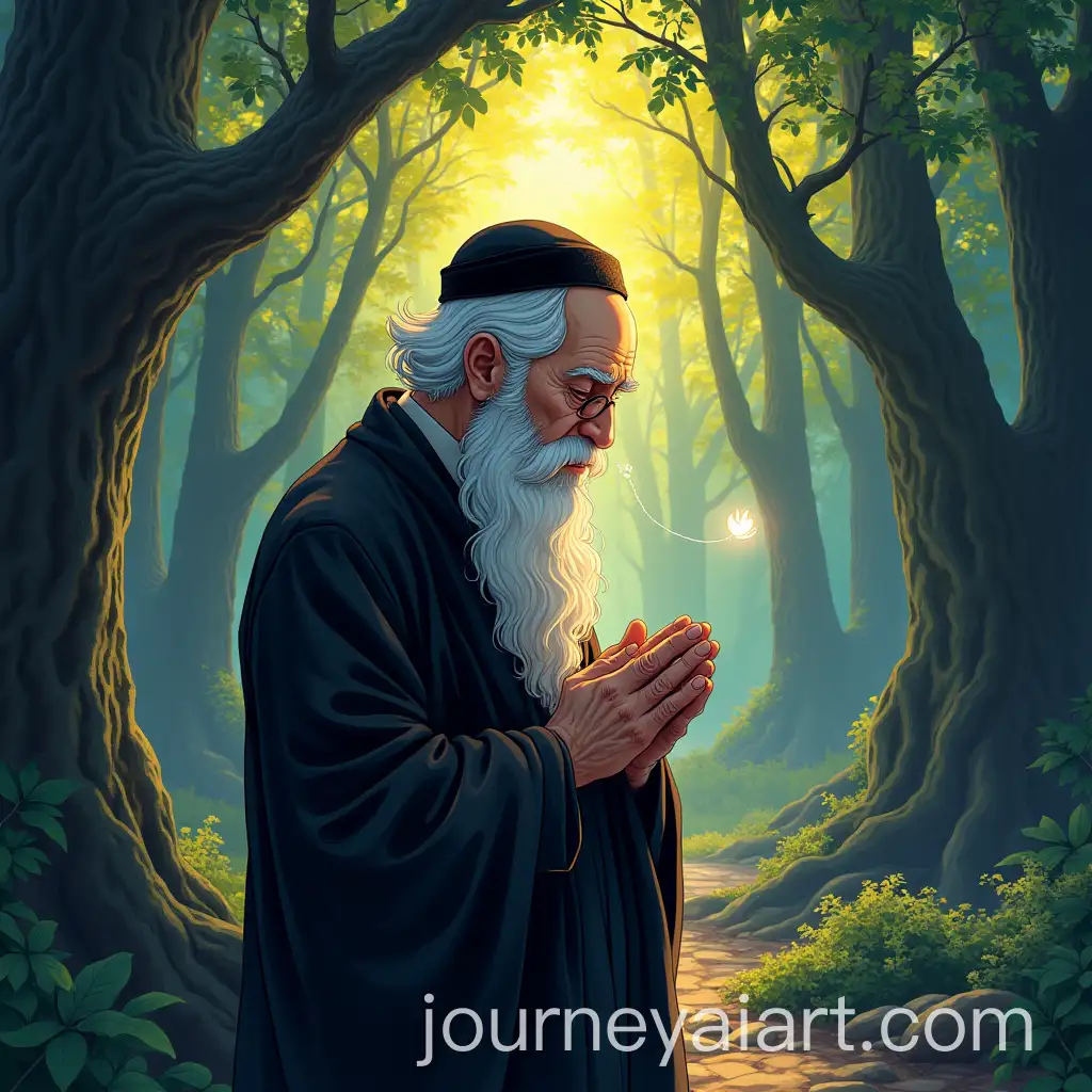 Elderly-Jewish-Man-Praying-in-Mystical-Forest-with-Sacred-Geometric-Patterns