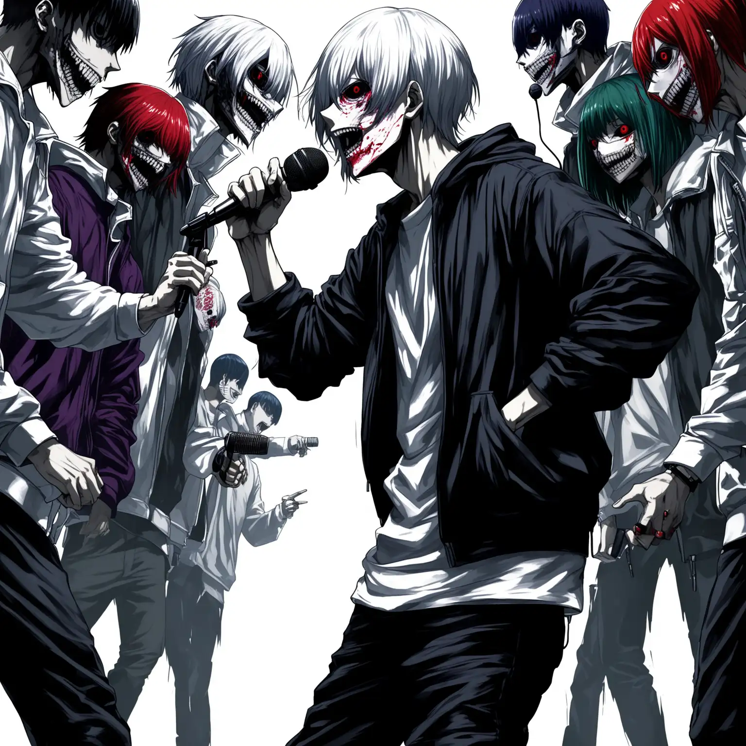 Tokyo-Ghoul-Rap-Battle-Profile-with-Microphone-and-Aggressive-Look