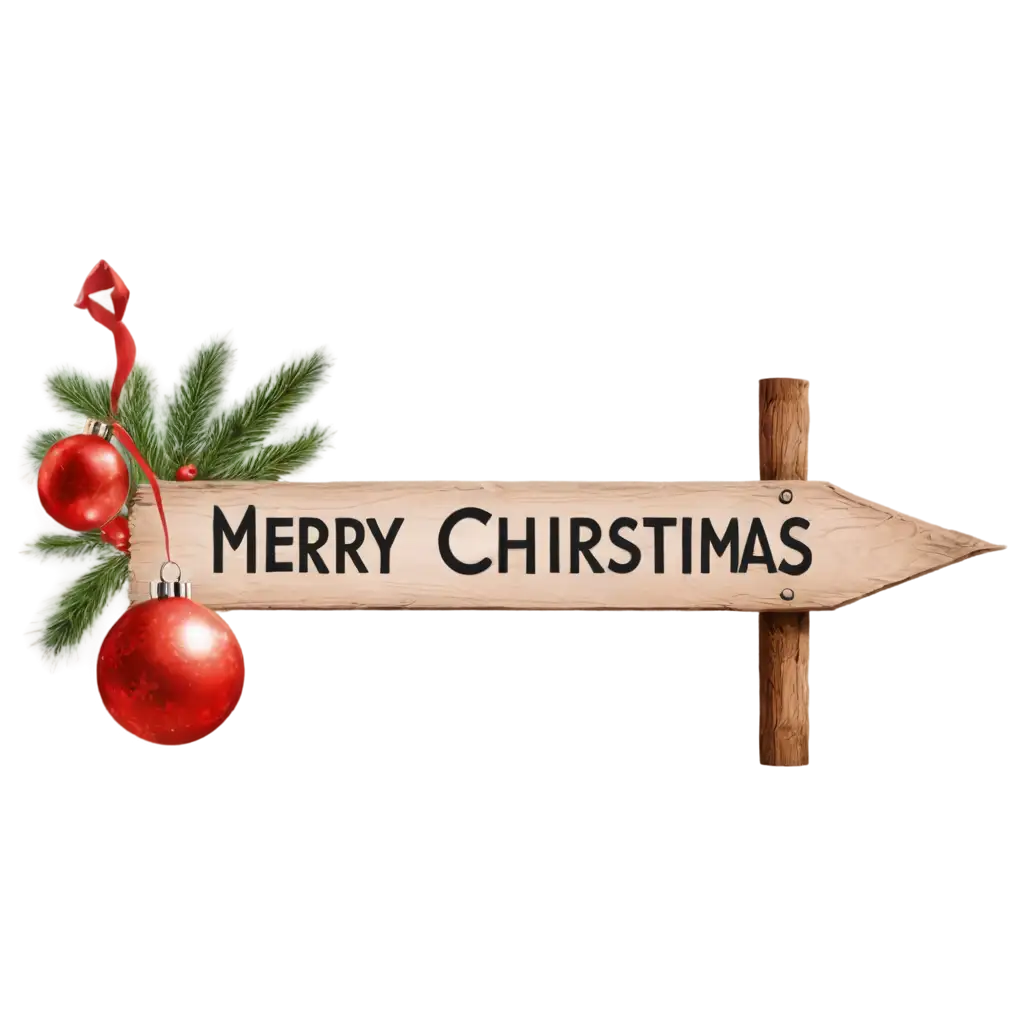 Merry-Christmas-Wooden-Signpost-PNG-Image-Perfect-for-Holiday-Designs-and-Decorations