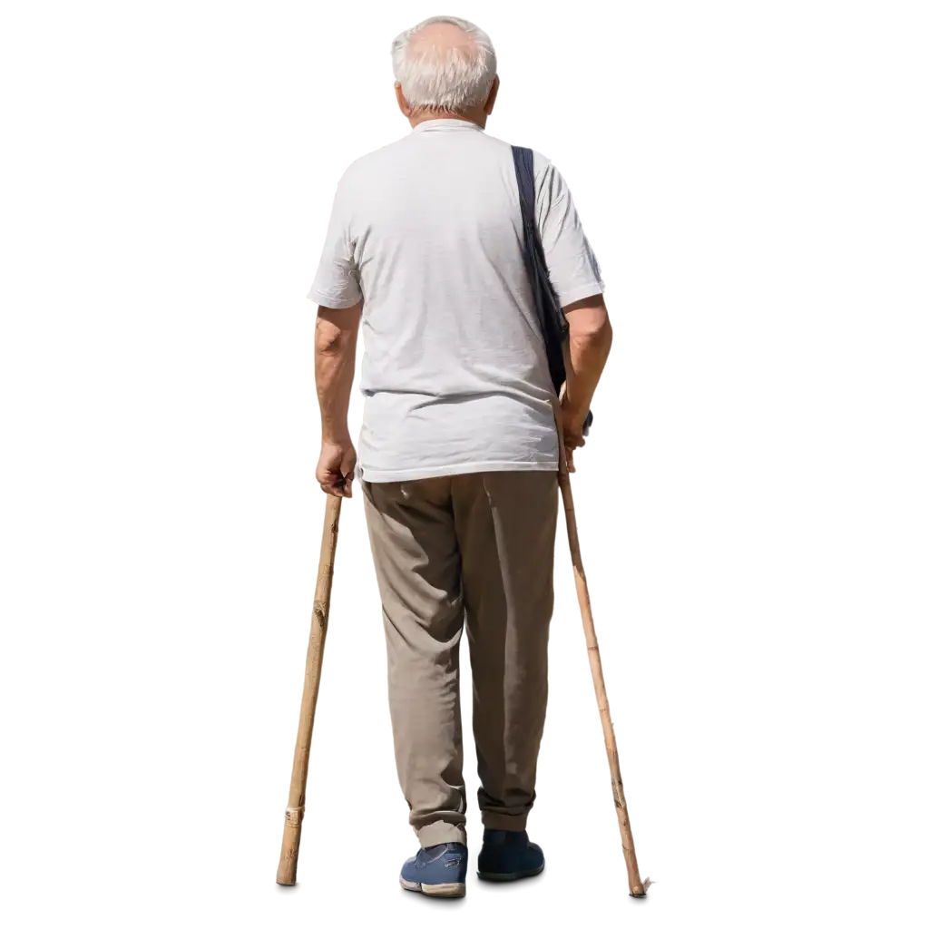 PNG-Image-of-an-Elderly-Man-Walking-with-a-Stick-in-FullBody-Pose-for-Digital-Art-and-Illustrations