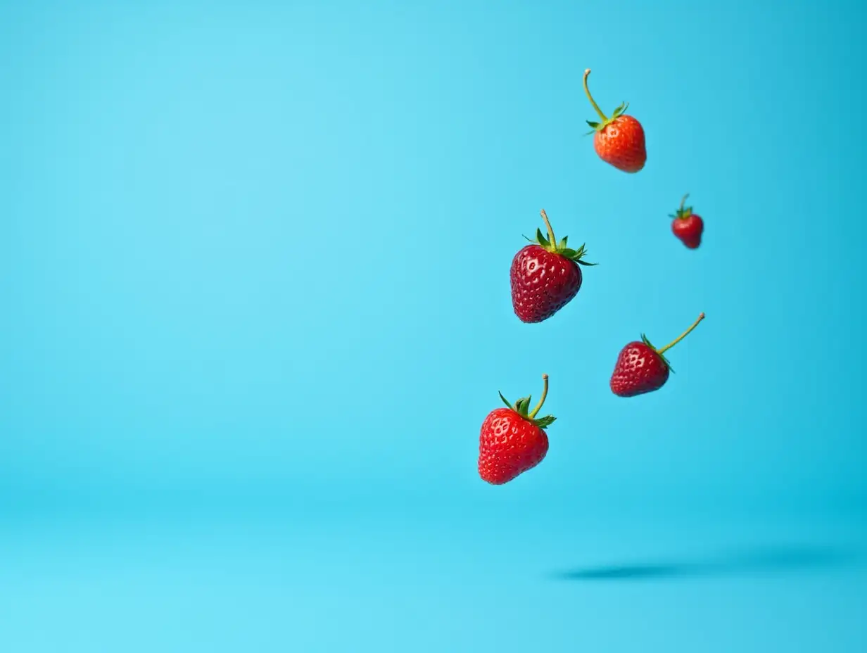 Assorted-Berries-Flying-in-Vibrant-Blue-Background