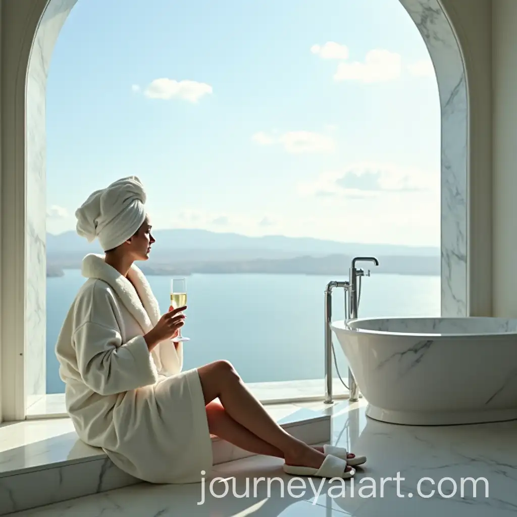 Woman-in-Luxurious-Bathroom-Enjoying-Champagne-with-Scenic-View