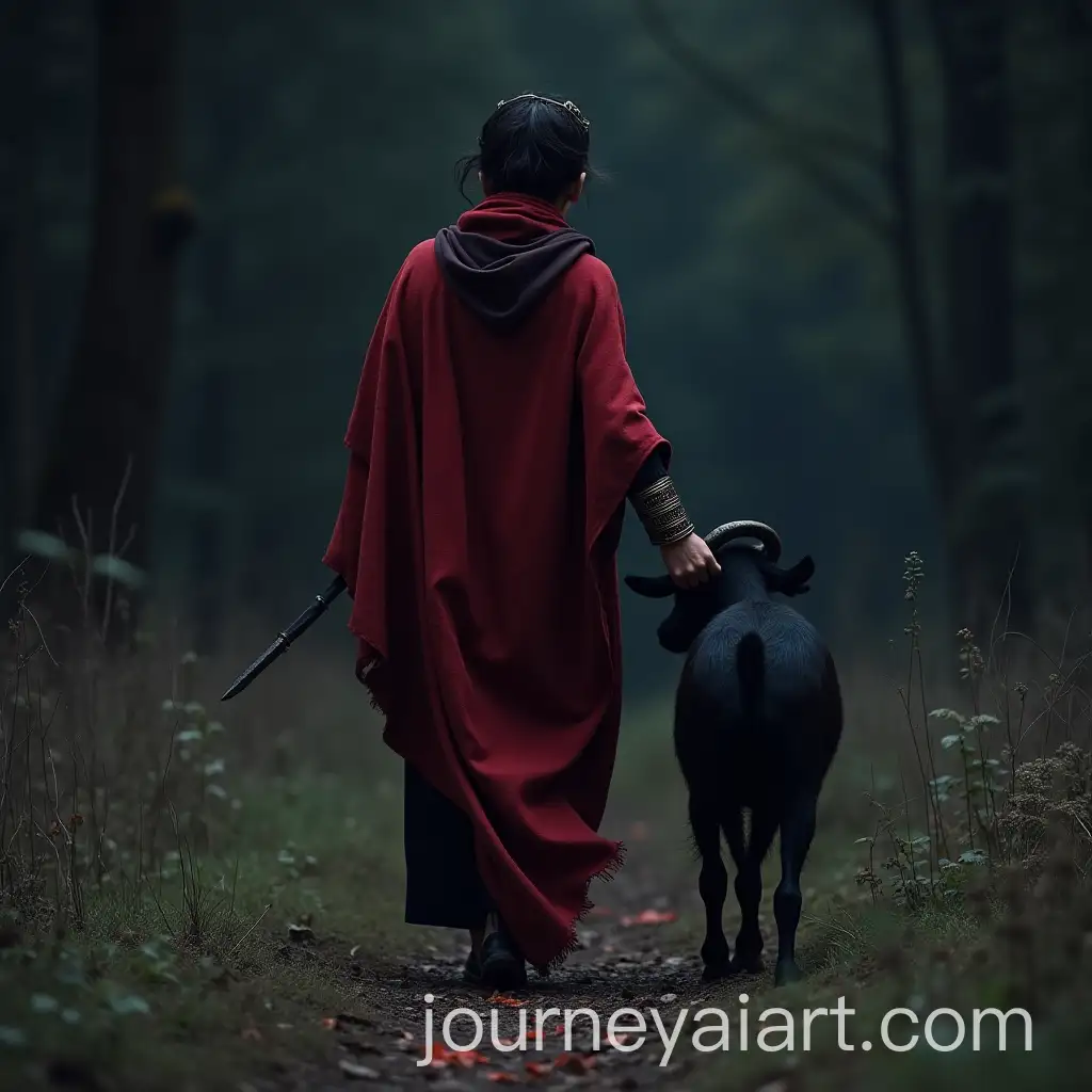 Woman-Standing-on-Black-Goat-at-Night-Holding-Trishul-with-RedAI-Image-Prompt-Expansion-Footprints