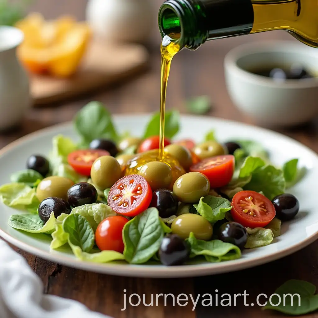 Fresh-Salad-with-Olives-Tomatoes-and-Green-Pepper-with-Olive-Oil-Drizzle