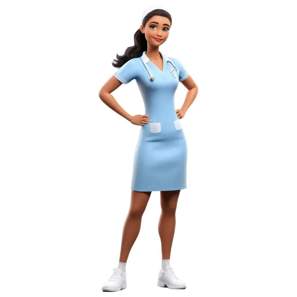 Professional-3D-Model-of-Confident-Nurse-Girl-PNG-Image