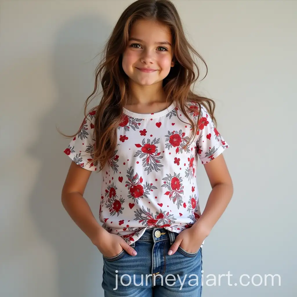 Trendy-Girl-Shirt-with-Creative-Patterns-on-Jeans