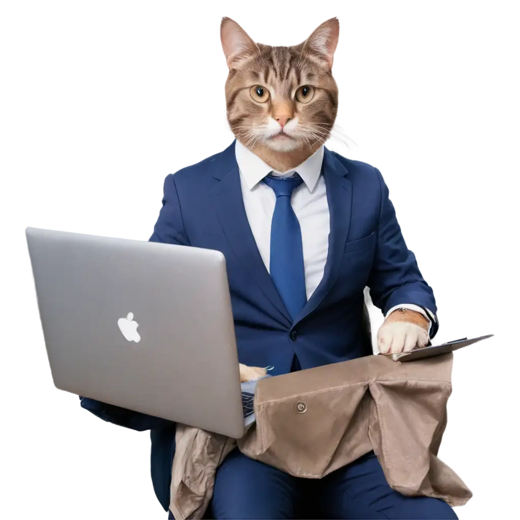 Cat-Sitting-in-Suit-in-Front-of-Computer-PNG-Professional-Office-Style-Image-for-Creative-Projects