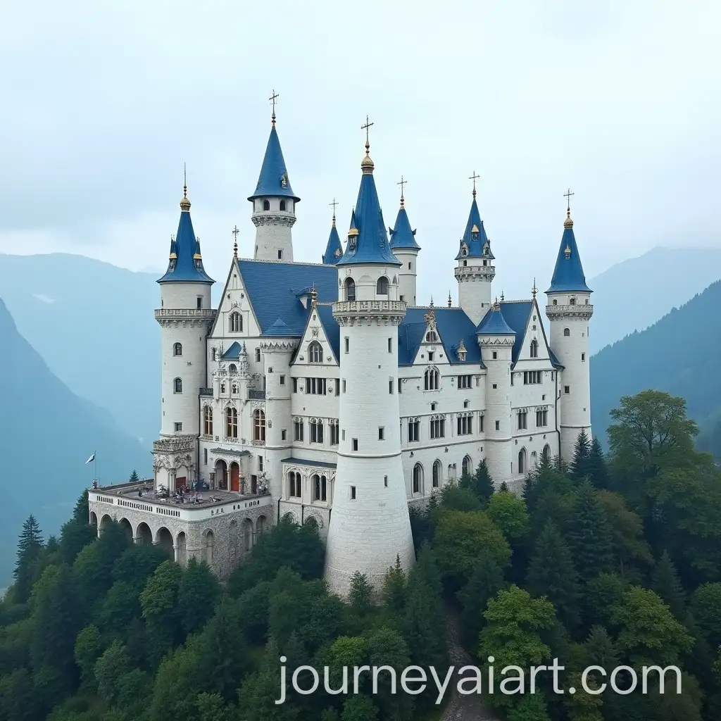 White-Marble-Castle-with-Seven-BlueRoofed-Towers-on-a-Mountain