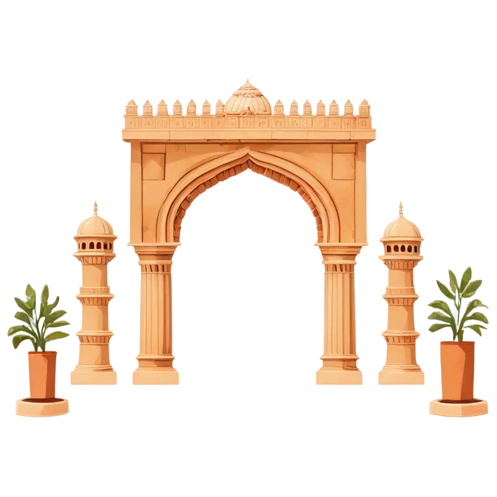 Indian-Architecture-Arch-Vector-2D-PNG-Image-Perfect-for-HighQuality-Design-Projects