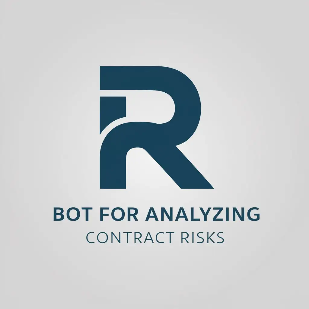 a vector logo design,with the text "Bot for analyzing contract risks", main symbol:R A,Minimalistic,be used in Technology industry,clear background