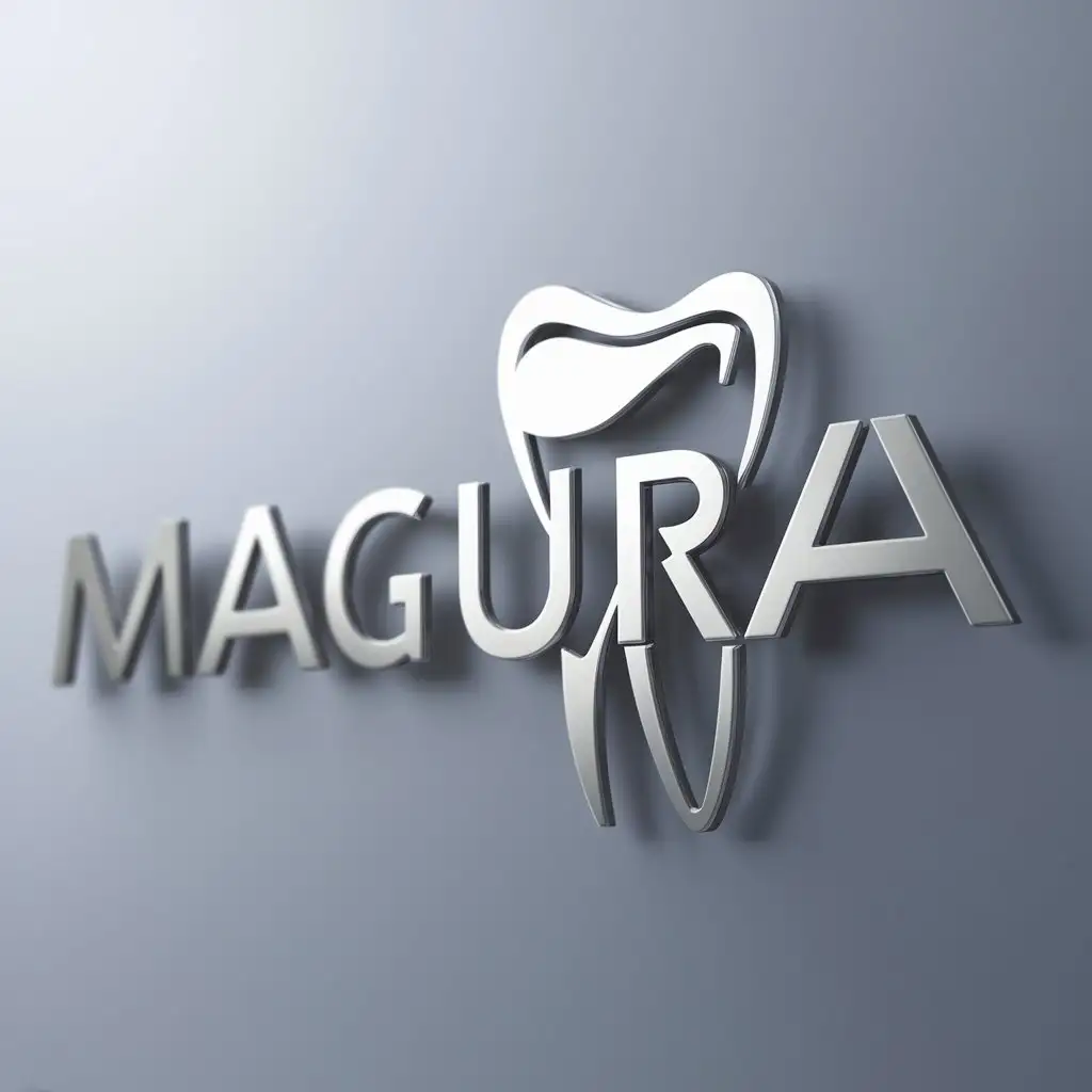 a logo design,with the text "Magura", main symbol:Tooth,Moderate,be used in Medical Dental industry,clear background