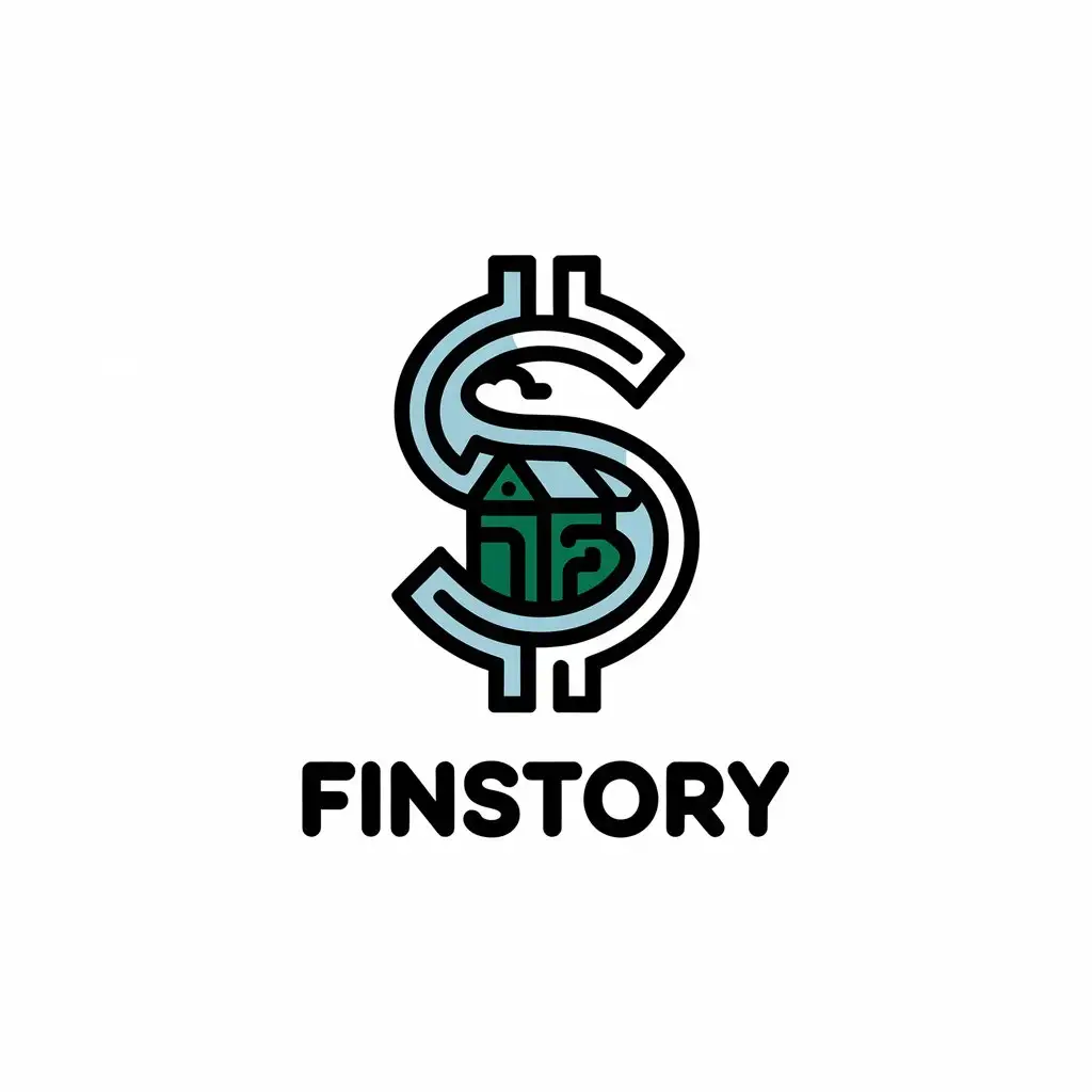 LOGO Design for FinStory Currency Symbol with Moderate and Clean Style