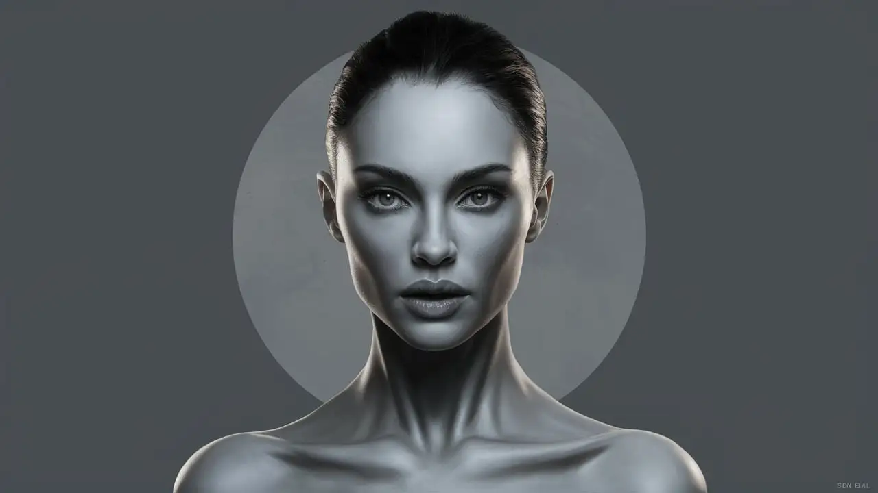 Stunning Photorealistic Digital Art of a Woman in Monochrome