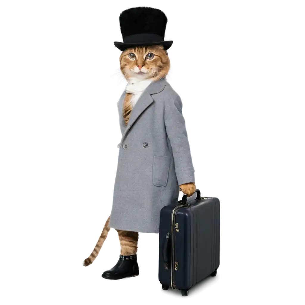 Fashionable-Cat-Carrying-a-Suitcase-PNG-Image-Stylish-Travel-Companion-for-Your-Creative-Projects