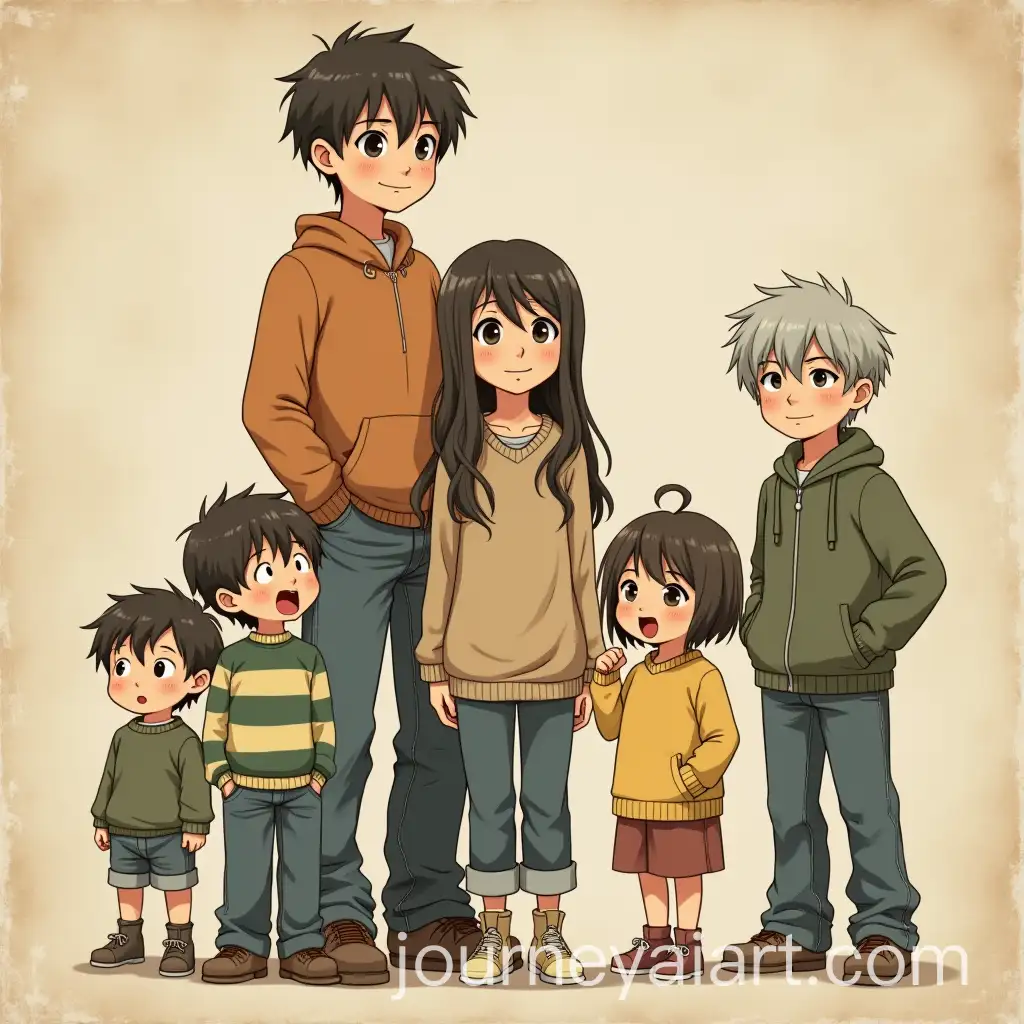 Vintage-Anime-Style-Photo-of-Seven-Diverse-Children