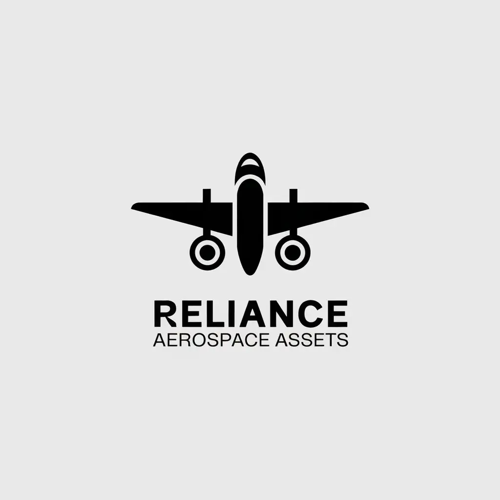 LOGO Design for Reliance Aerospace Assets Minimalistic Plane Wings and Engine Theme for the Travel Industry