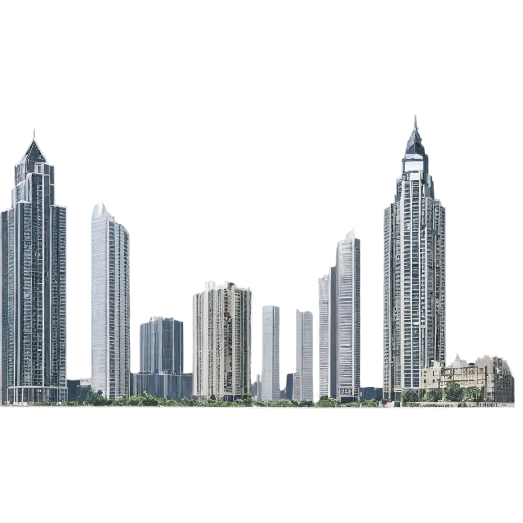 Stunning-Cityscape-PNG-Featuring-Tower-Blocks-of-Varying-Heights