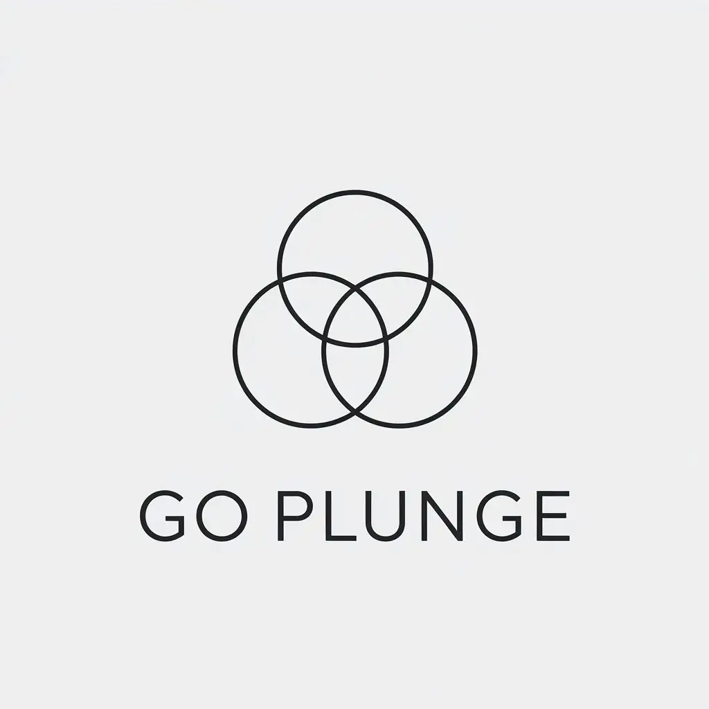 LOGO Design for Go Plunge Minimalistic Vector with Intersecting Circles for Religious Industry