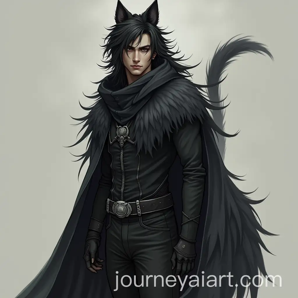 BlackEared-DemiHuman-with-Wolf-Features