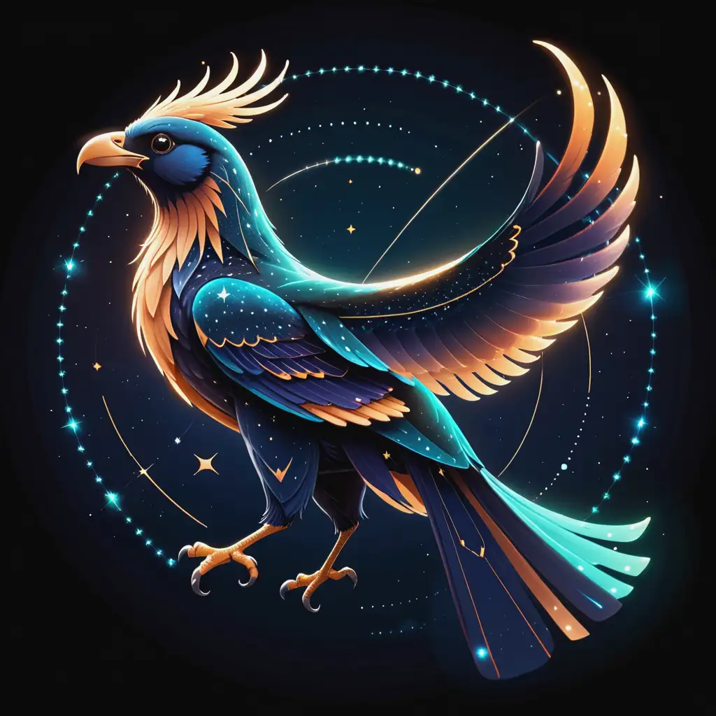 Majestic Starry Constellation Shaped Like a Bird