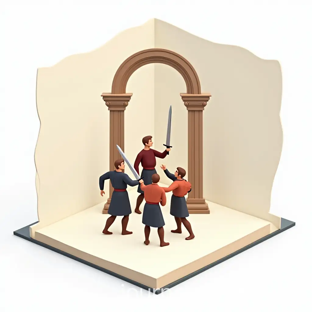 3D-Popup-Style-Horatii-Oath-Scene