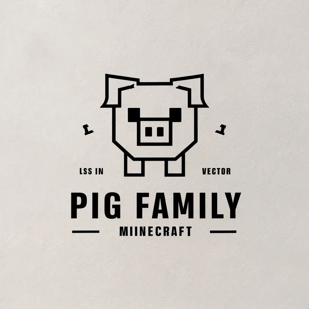 LOGO-Design-For-Pig-Family-Minimalistic-Pig-Minecraft-Theme-for-Internet-Industry