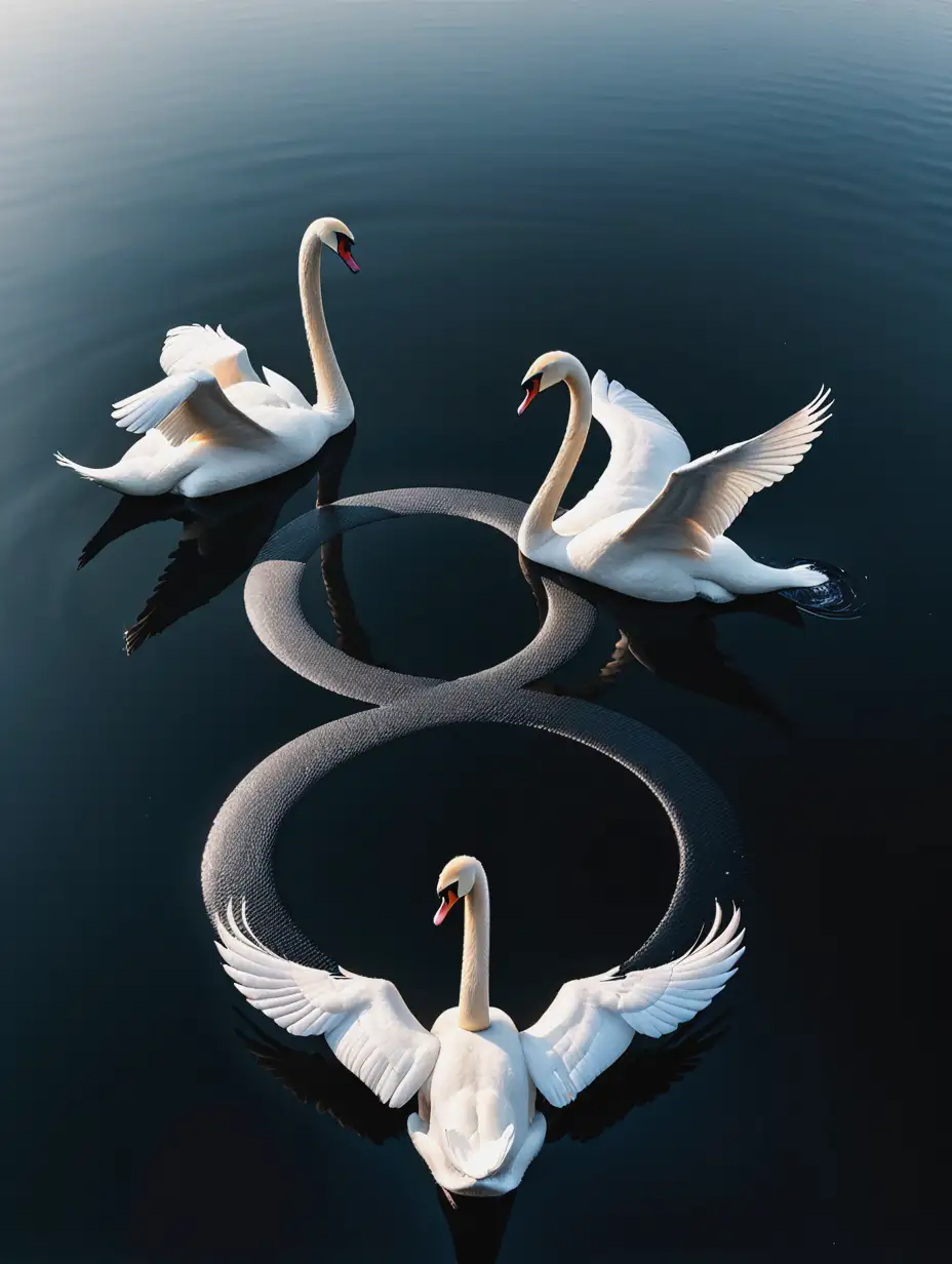 Infinity-Lakes-with-White-and-Black-Swans