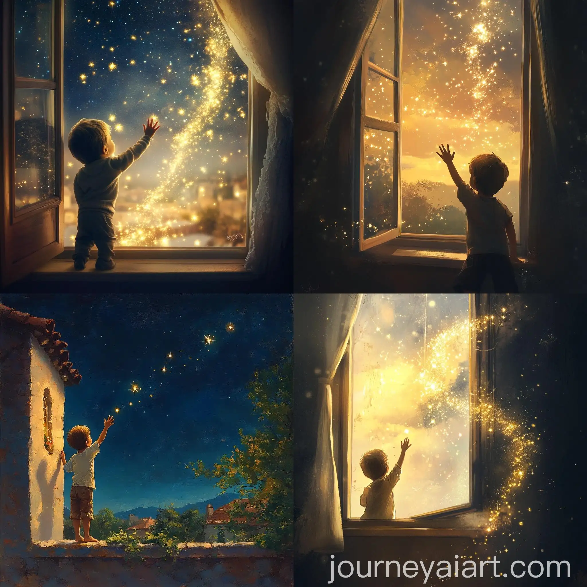 Boy-Waving-Goodbye-to-Twinkling-Stardust-at-Dawn