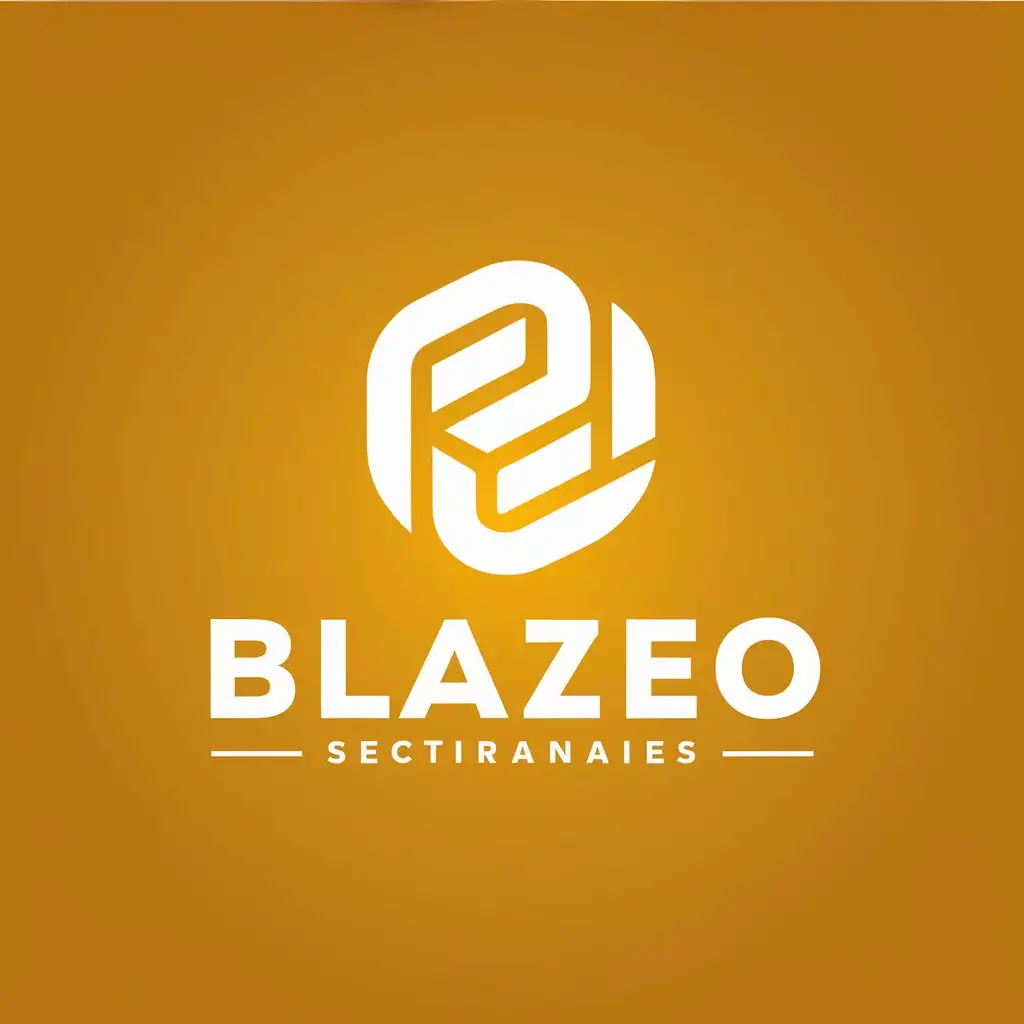 LOGO Design for Blazeo Realistic Representation on Dark Yellow Background