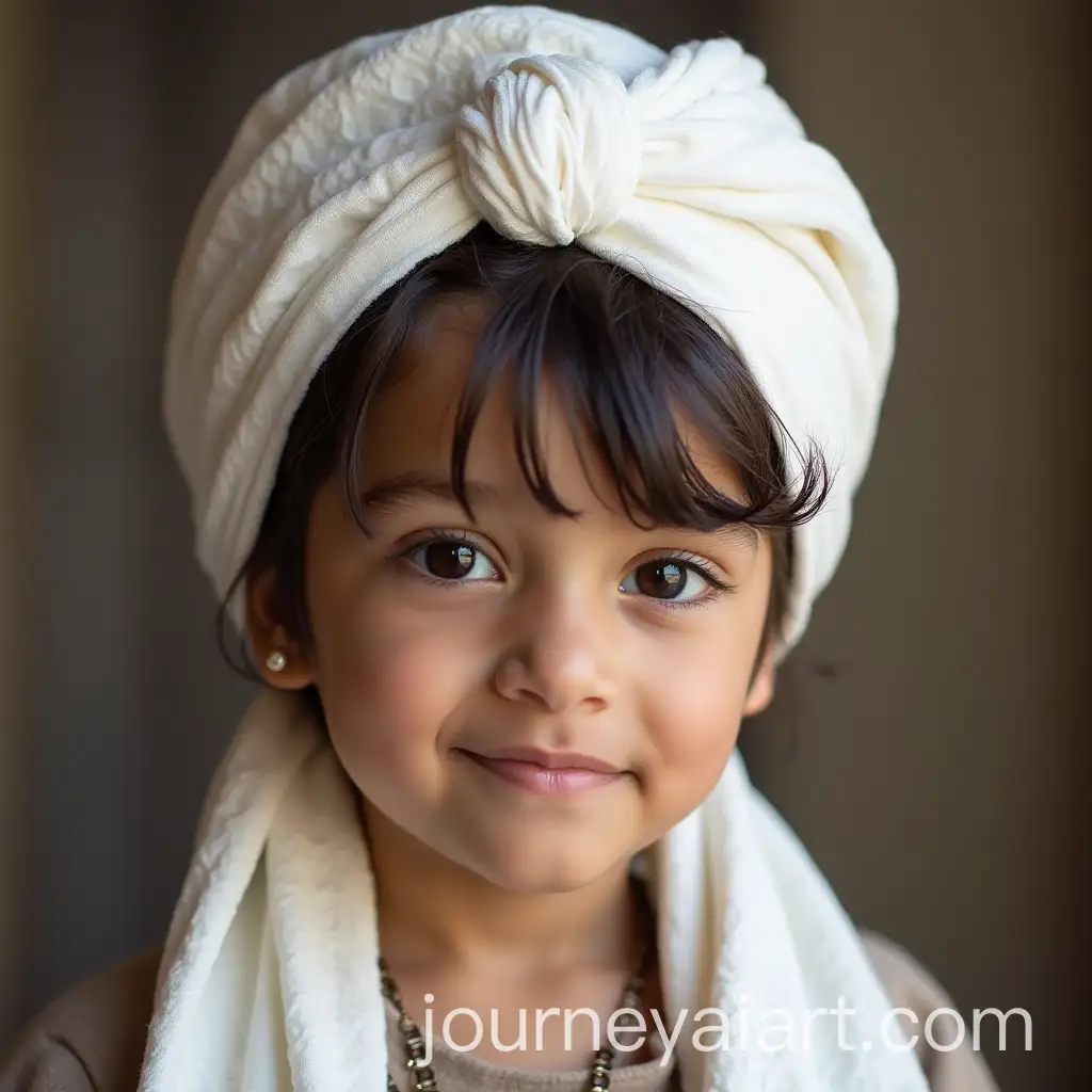 Sikh-Child-with-Traditional-Hair-Knot-and-White-Cloth