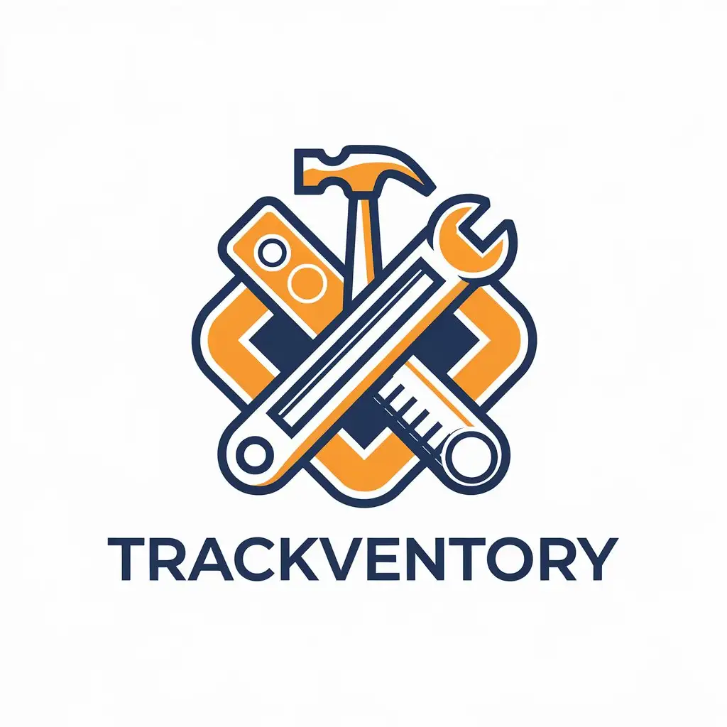 LOGO Design for TrackVentory Vector Logo with Stocklist Symbol for Construction Industry