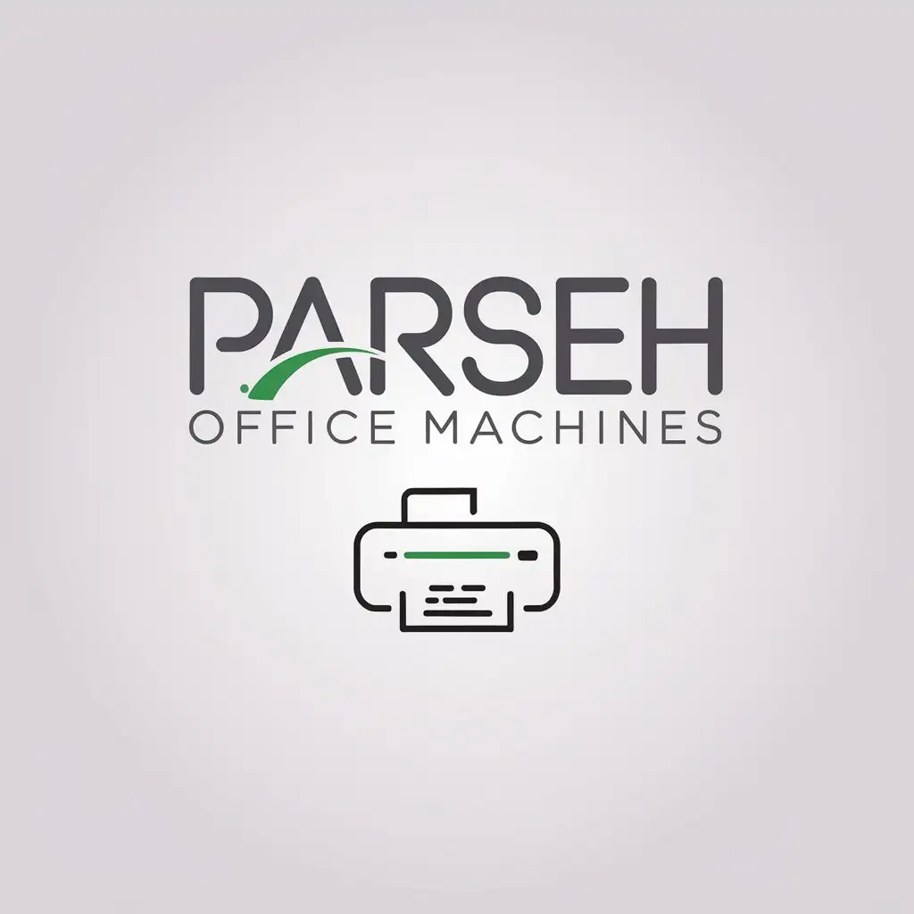 LOGO Design for Parseh Office Machines Minimalistic Black Green with Simple Icon for Technology Industry