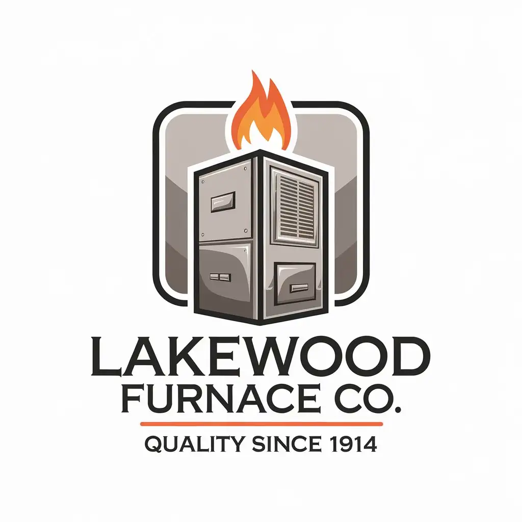 LOGO Design For Lakewood Furnace Co Modern and Sleek with Neutral Colors and Iconic Symbolism