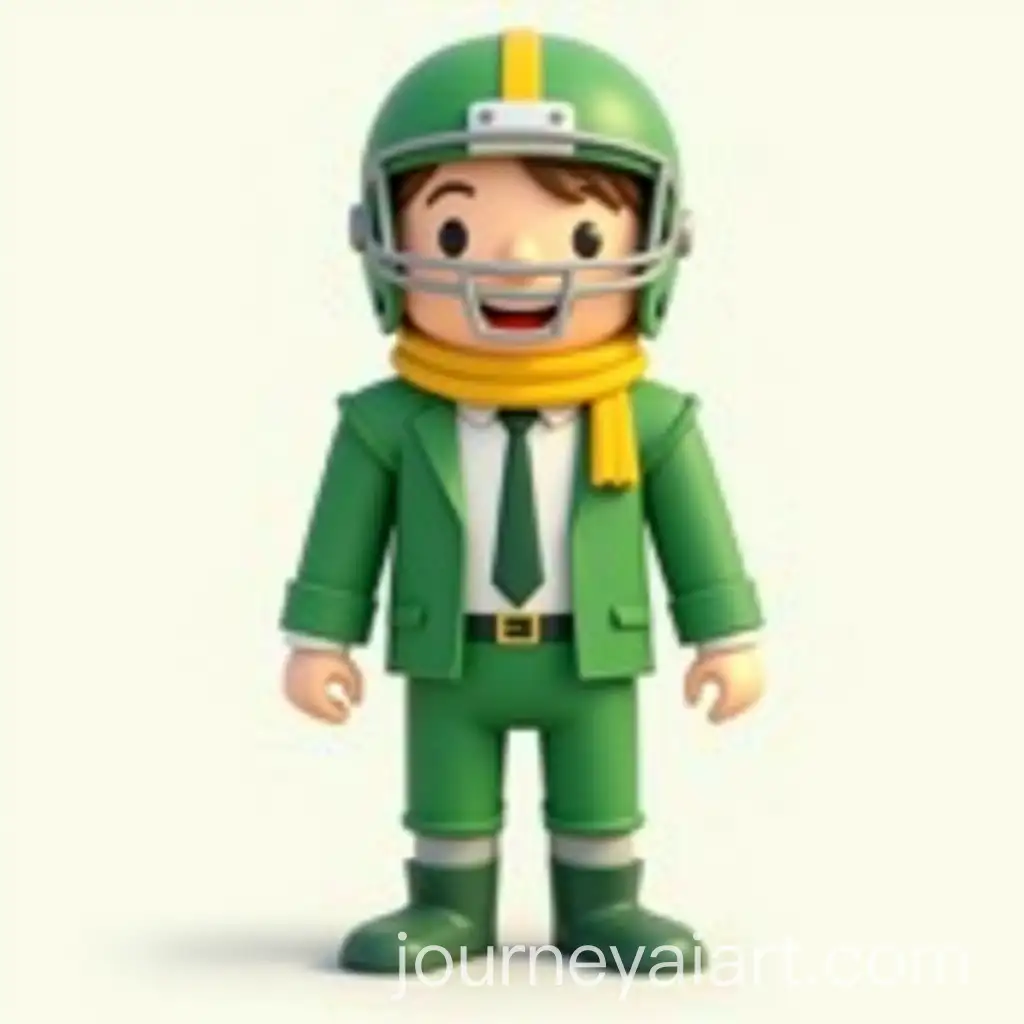 Mascot-Character-in-Green-Suit-with-Yellow-Scarf
