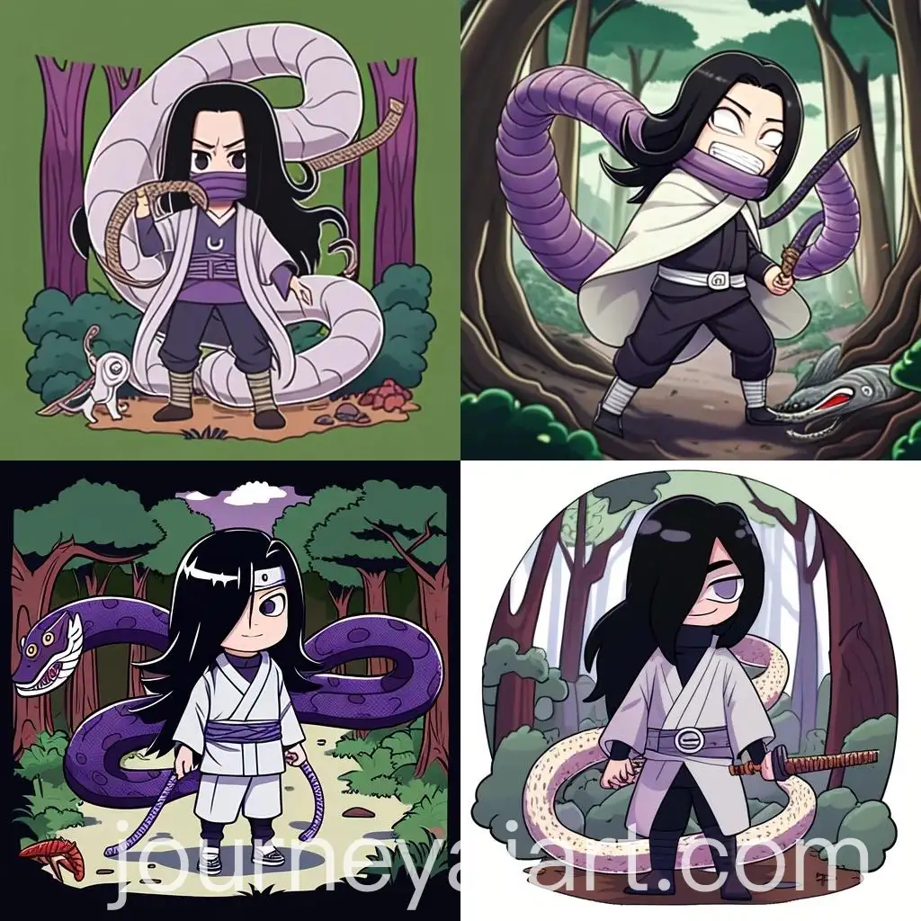 Japanese-Ninja-with-Snakes-Orochimaru-Inspired-Fantasy-Character-Art