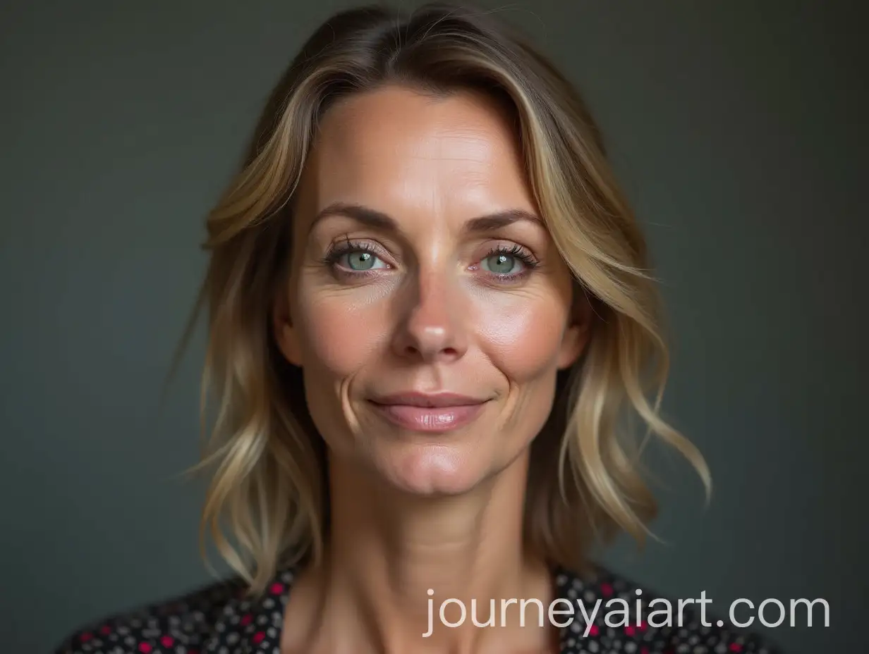 Realistic-Portrait-of-a-50YearOld-Womans-Face-and-Neck
