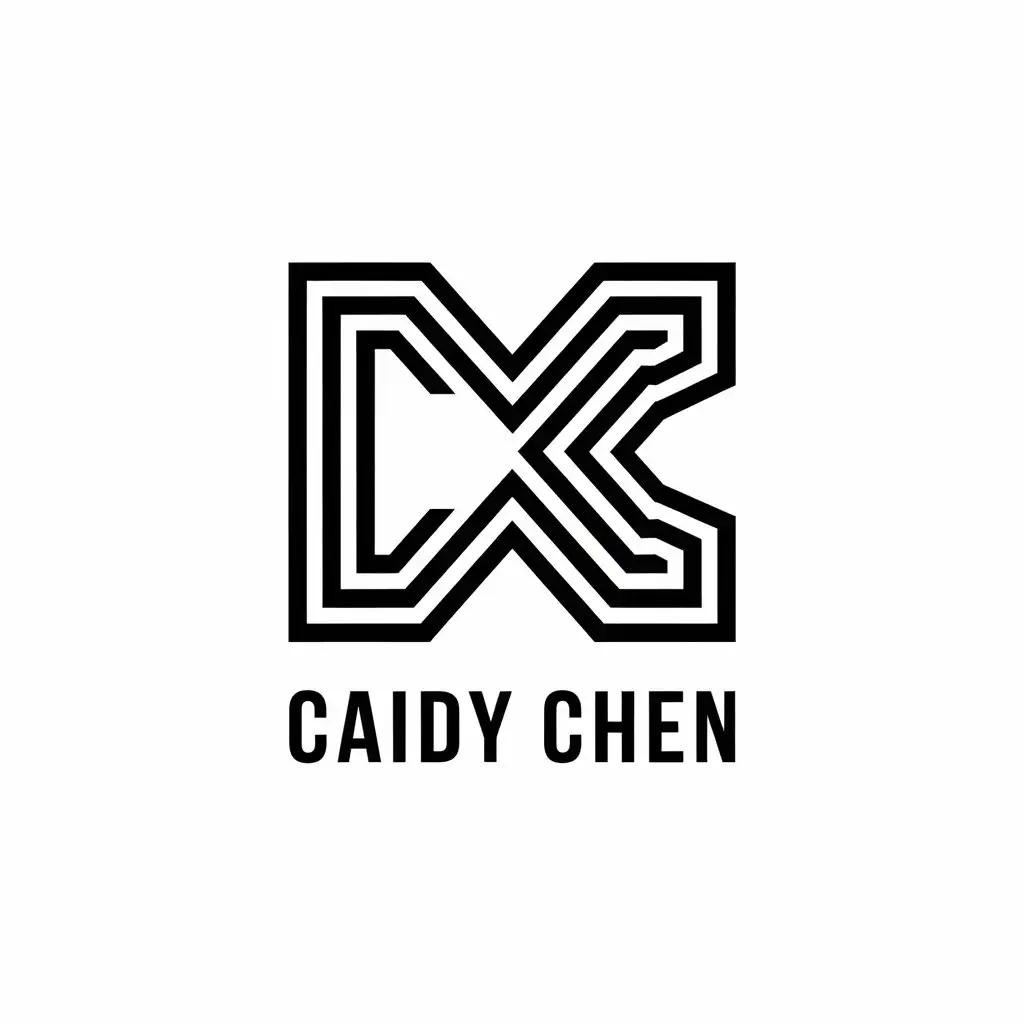 a vector logo design,with the text "Caidy Chen", main symbol:cxk,Moderate,be used in design industry,clear background