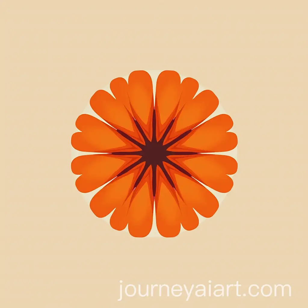 Flower-Family-Logotype-AsteraceaenGenus-Mutisian-in-OrangeRed