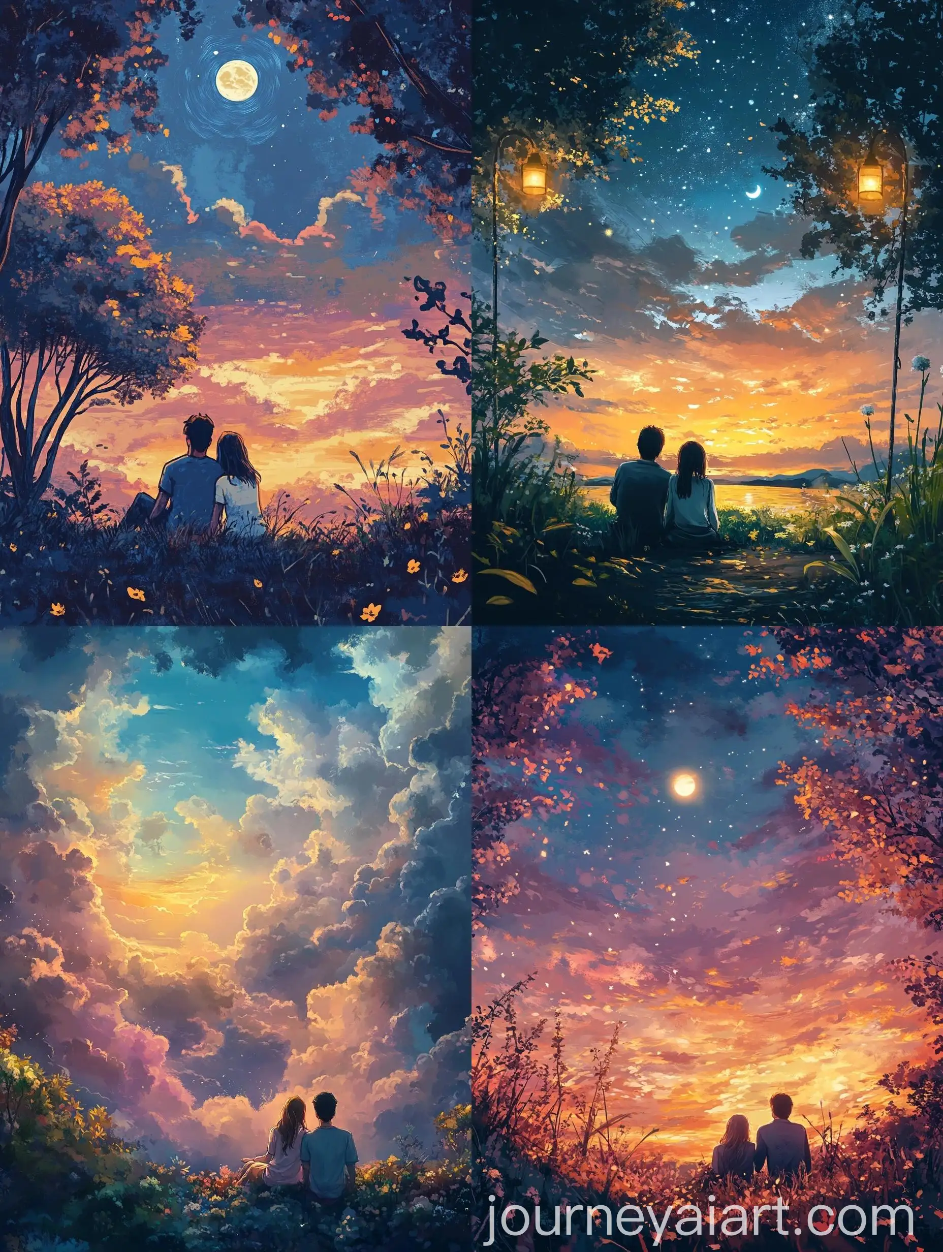 Couple-Enjoying-Serene-Garden-View-under-Cozy-Sky