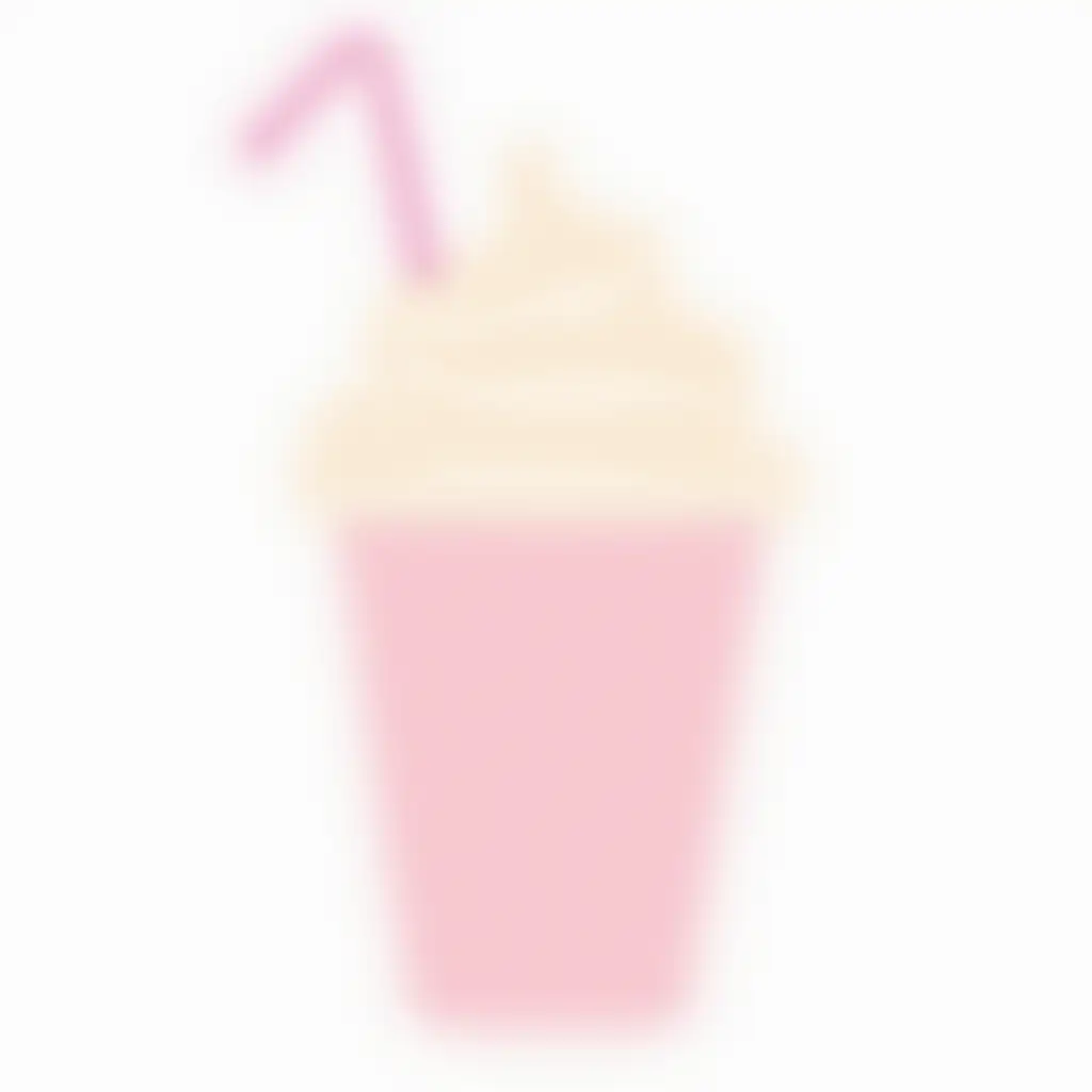 I want milkshake clipart in baby pink and white color