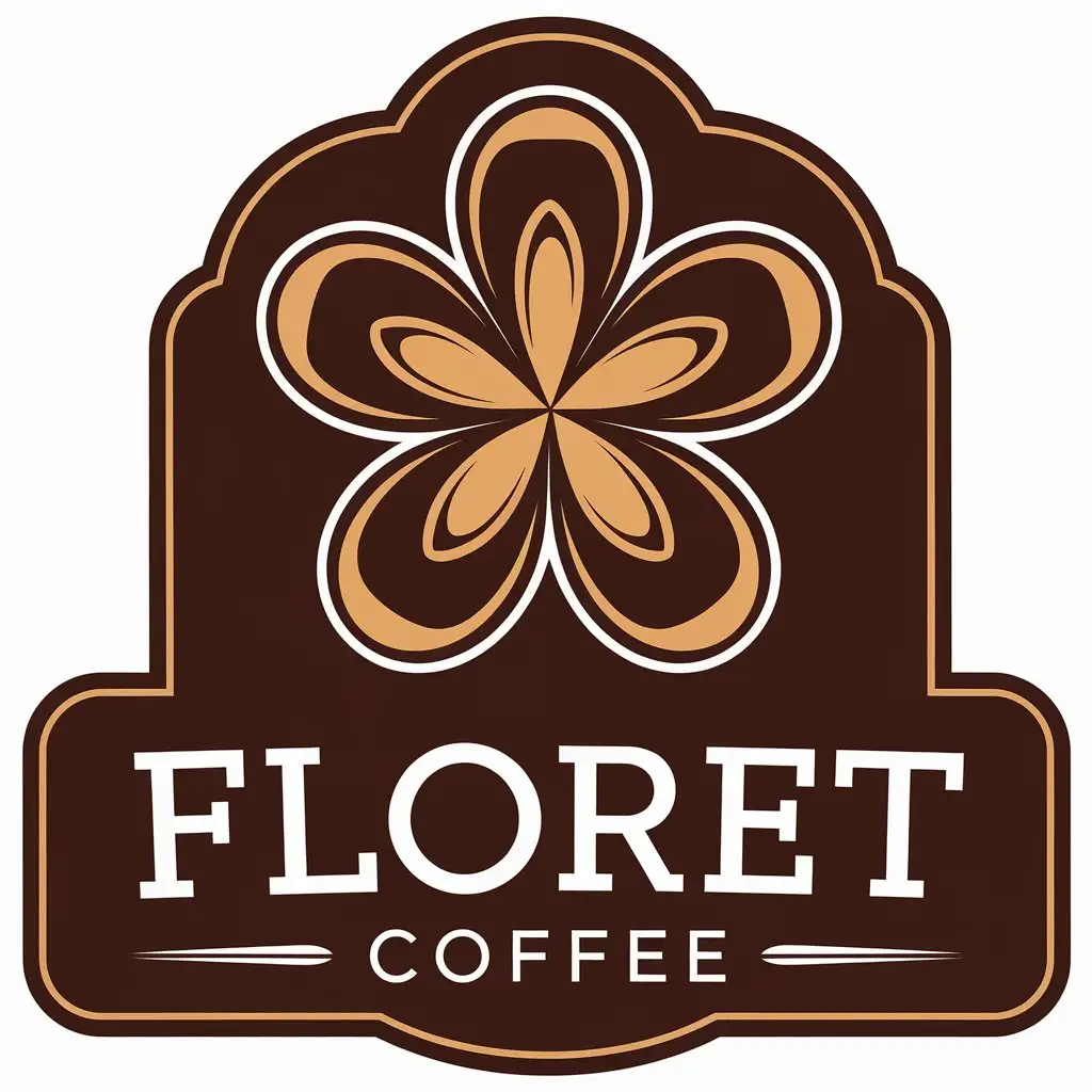 a vector logo design,with the text "Floret coffee", main symbol:Coffee art flower,Moderate,be used in Restaurant industry,clear background