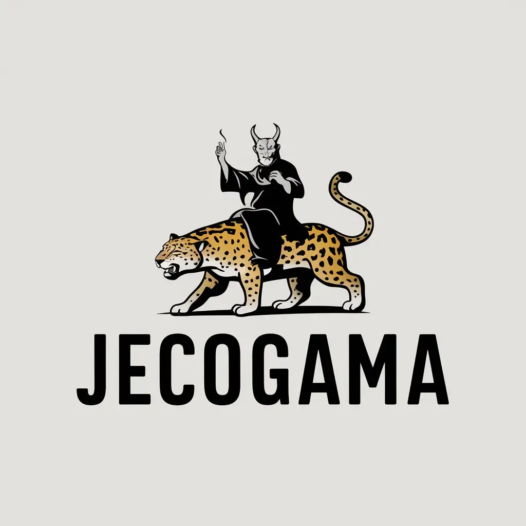 LOGO Design For JECOGAMA Jaguar with Satan Symbol in Vector Art