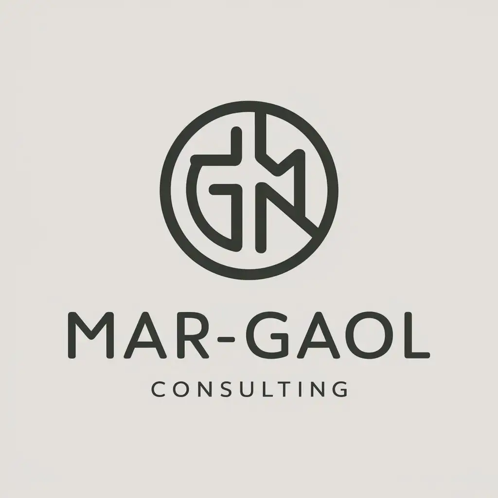 a vector logo design,with the text "Mar-gaol", main symbol:GM,Moderate,be used in consulting industry,clear background