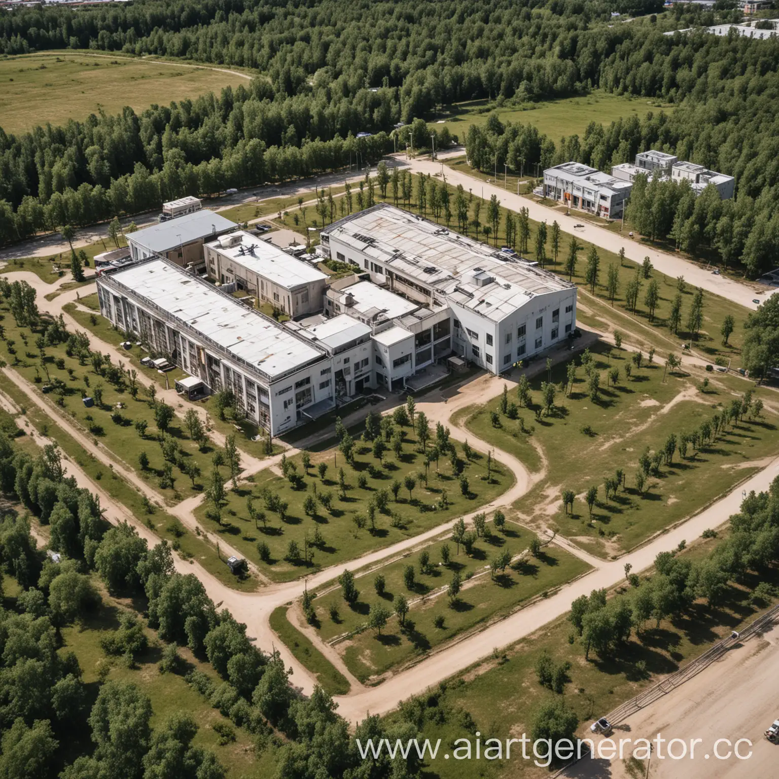 Aerial-View-of-Plant-Facility-with-Cafeteria-Dormitory-Administrative-Building-and-Perimeter-Fence