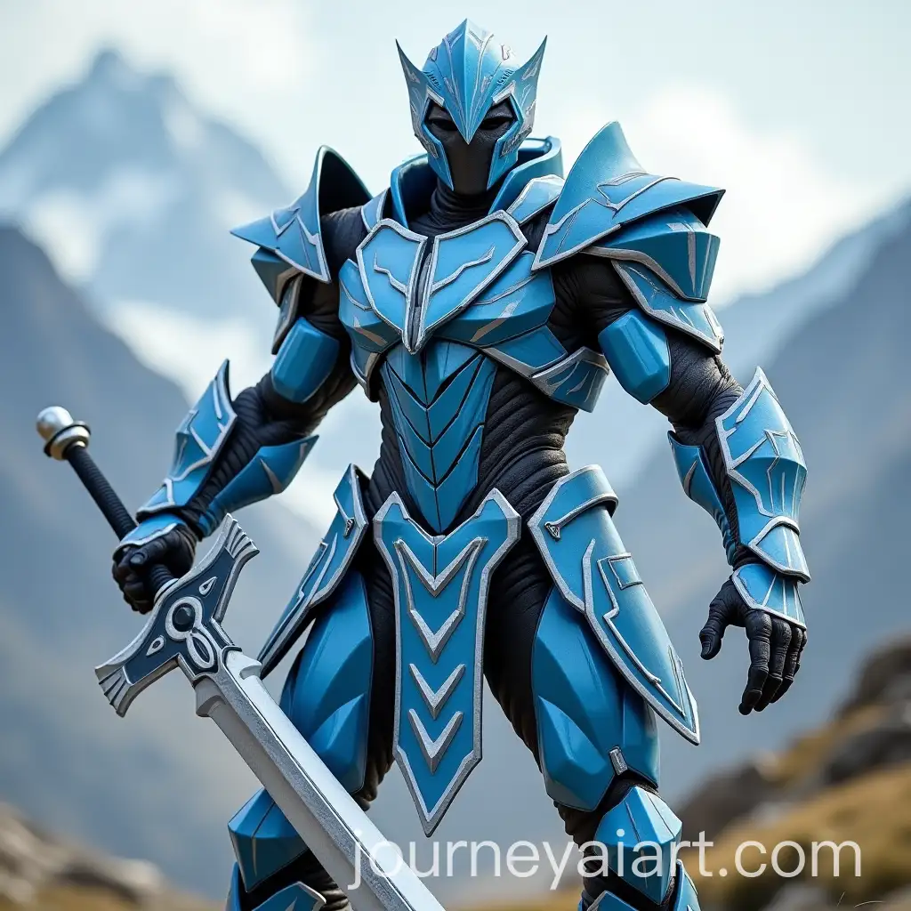 Futuristic-Warrior-with-Massive-Blade-in-Mountainous-Landscape
