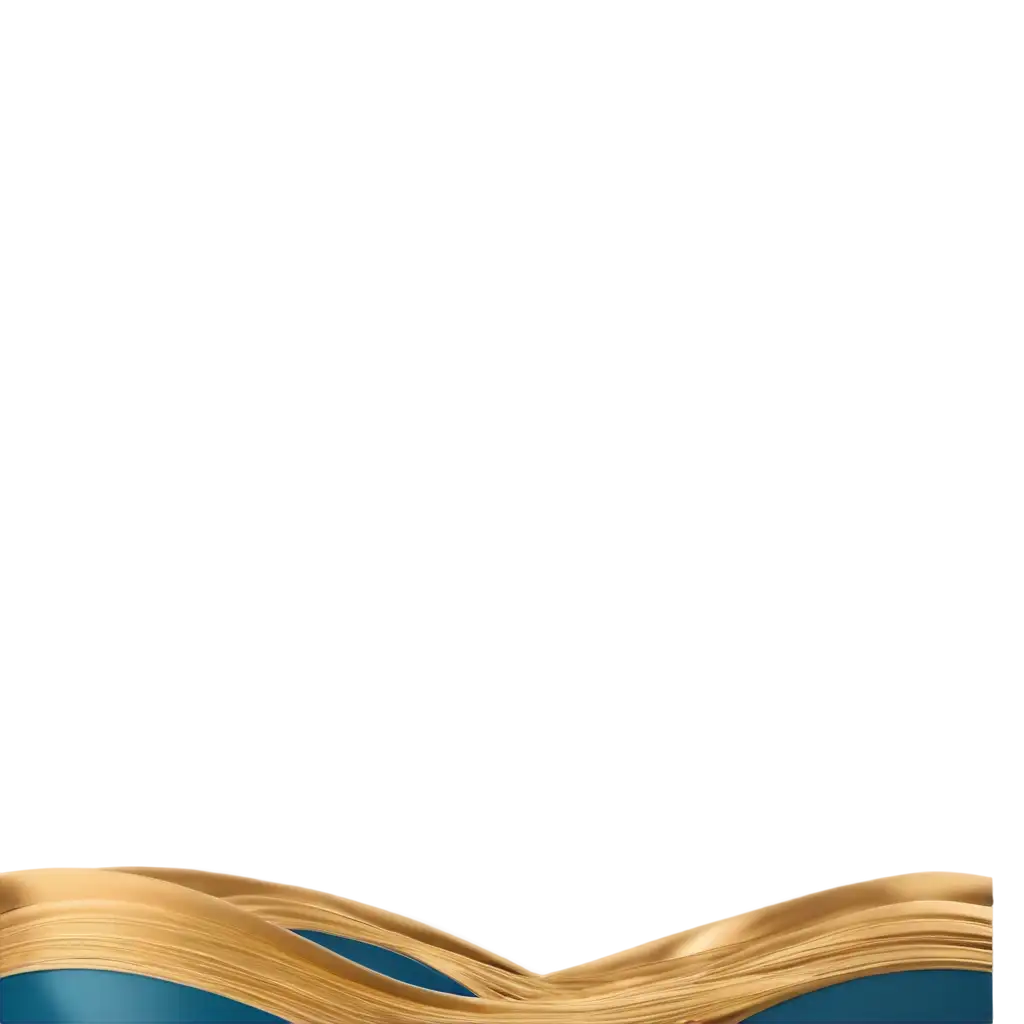 Undulated-Blue-Footer-with-Gold-PNG-Image-Enhance-Your-Design-with-Elegance-and-Contrast