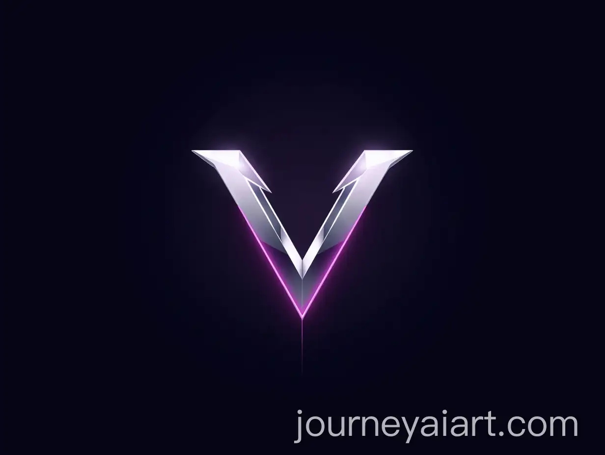 Futuristic-Metallic-Letter-V-Logo-Design-with-Silver-and-Purple-Accents