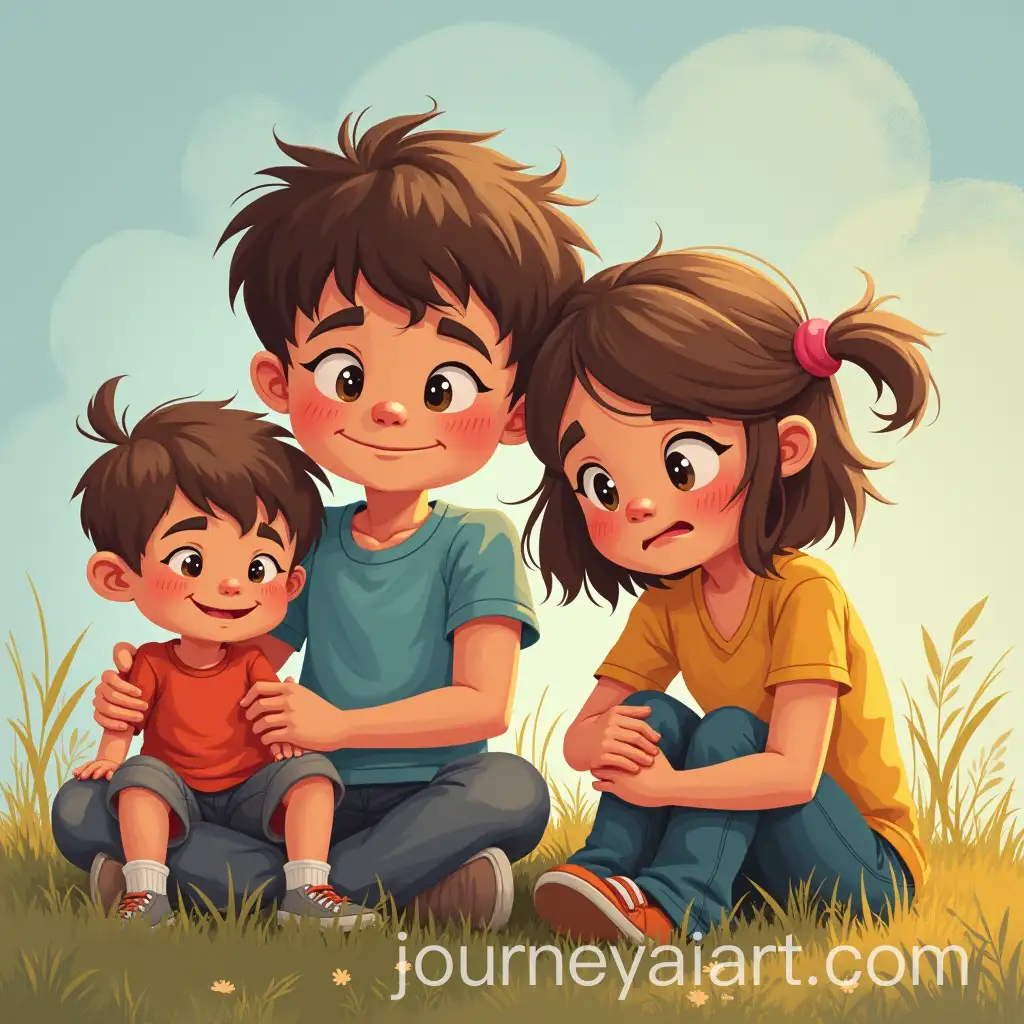 Happy-Family-with-a-Sad-Teen-in-a-Heartfelt-Moment