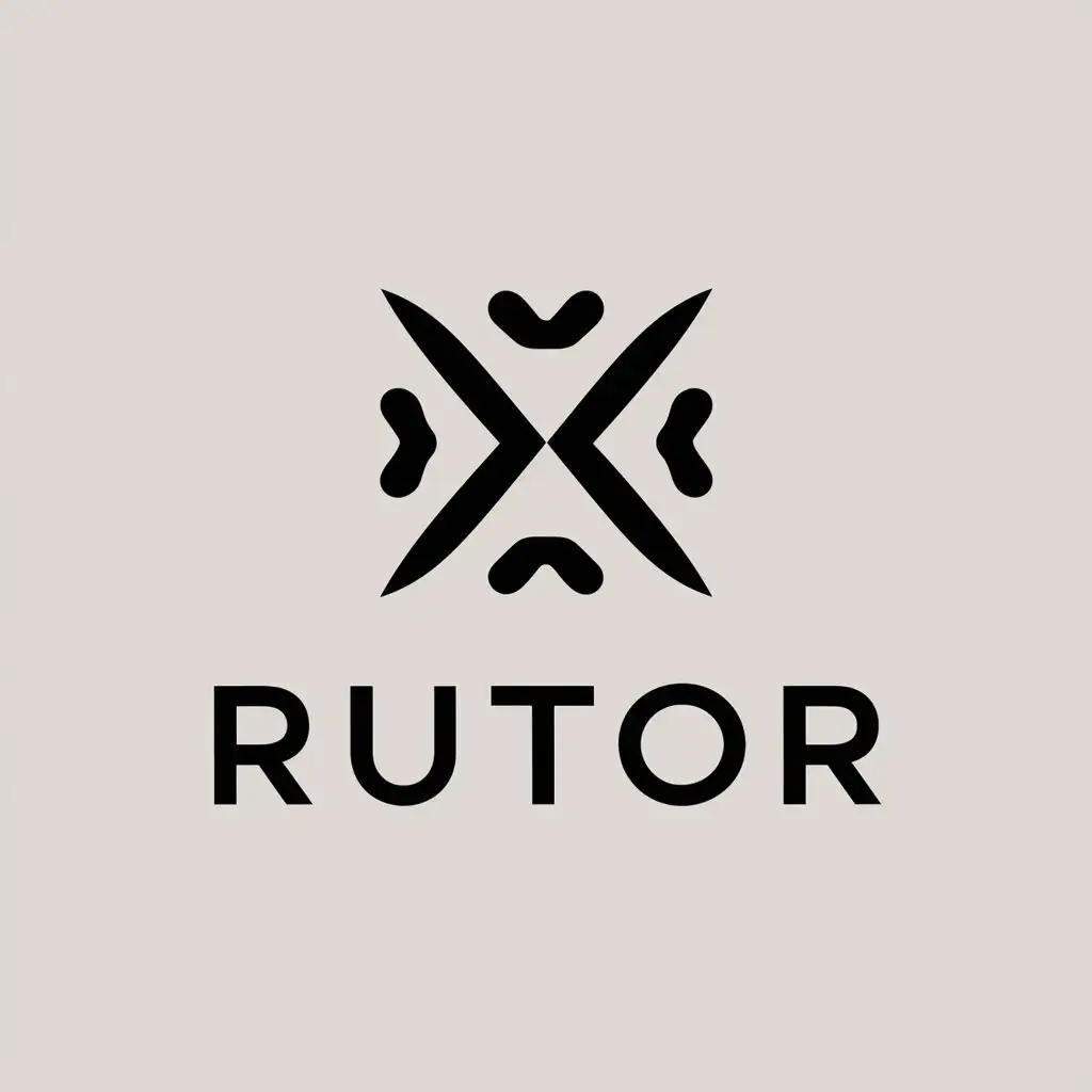 a vector logo design,with the text "RuTOR", main symbol:RuTOR,Minimalistic,clear background