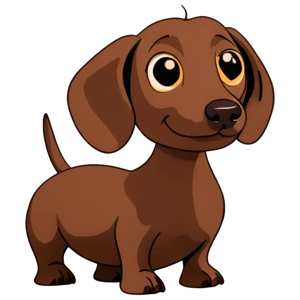 ChocolateColored-Dachshund-Cartoon-PNG-Adorable-and-Versatile-Illustration